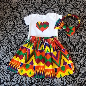 African Print Kids Clothes| Ankara Baby Girl Dress| Matching kente Outfits| African Print Baby Skirt| Ankara Headband| kente baby dress|