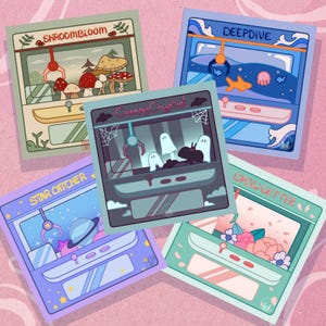 Claw Machine Cute Aesthetic Sticker |3x3 inch| Space, flowers, deep sea, cottage core, spooky
