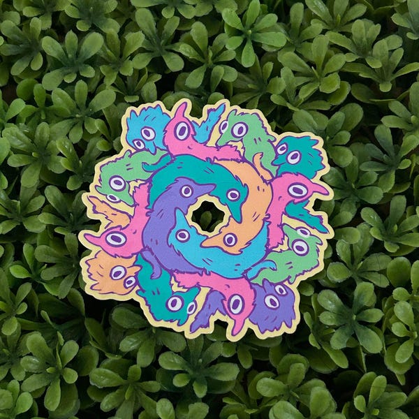 Worm King Sticker 3 inches Glossy