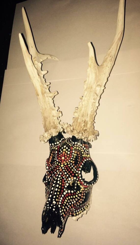 Painted Deer Skull Etsy