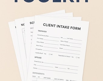 Steuer-Planer-Toolkit | Steuer-Eingabeformulare zum Ausdrucken | Steuer-Vorbereitungs-Vorlagen | Steuer-Dokumenten-Bundle für Ersteller | PDF-Download