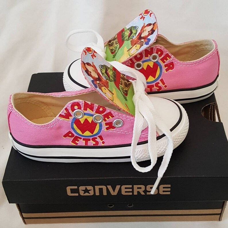 Klassisch Wonder Pets Custom Converse Wonder Pets Custom Converse Chuck II Shield Segeltuch High Top Weiß Lava Gum