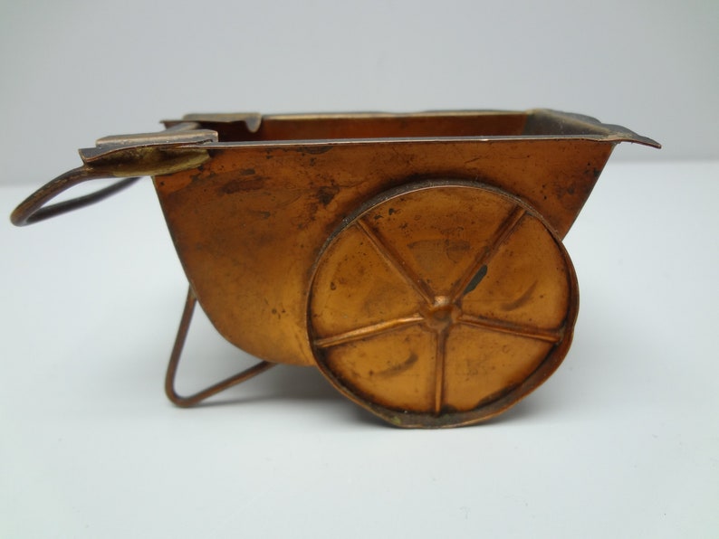 Vintage Copper Wheelbarrow Ashtray