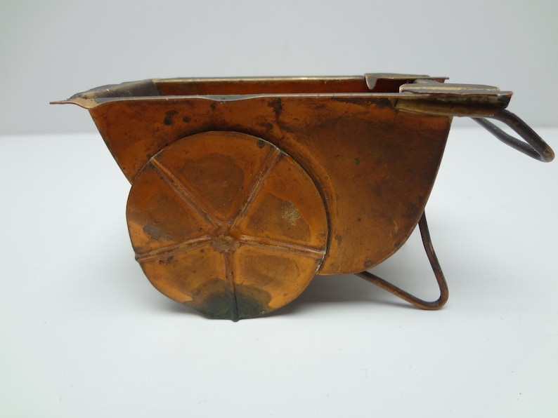 Vintage Copper Wheelbarrow Ashtray
