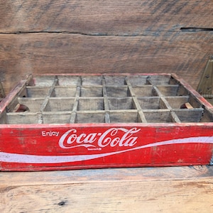 Vintage Coca Cola Red Wood Crate - Etsy