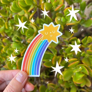 Regenbogen Sternschnuppe Sticker | Niedliche Aufkleber | Sternaufkleber | Regenbogen Sticker | Vatertags-Geschenke