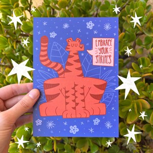 Impression mignonne de tigre | Impression Embrassez vos rayures | Impression positive | Cadeaux pour la fête des pères