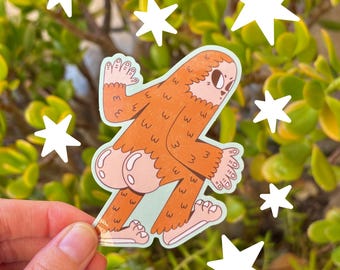 Big Butt Bigfoot Stickers | Sasquatch Booty Decal | Cryptid Art Decoration | Gag Gift | Funny Illustration | Maximalist Art | Christmas Gift