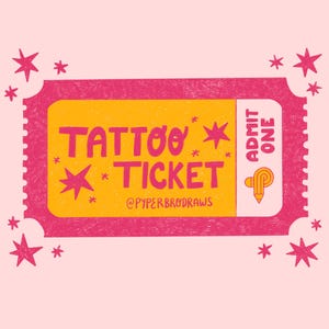 Tattoo Ticket | Permission to Use One Design for a Single Tattoo | Christmas Gift