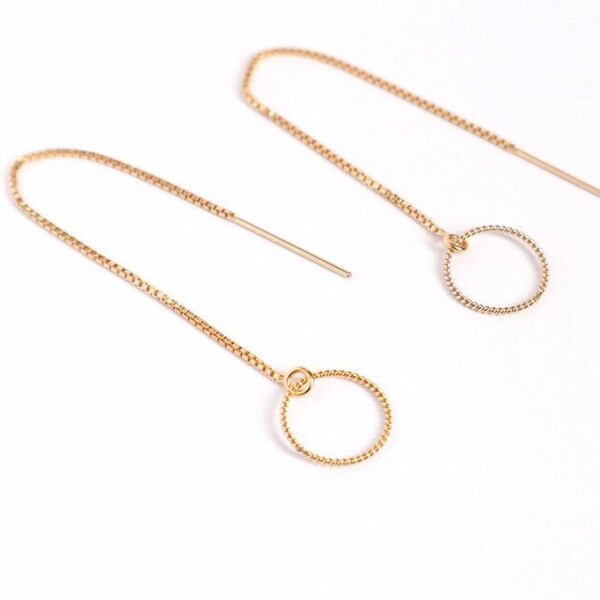 14k Gold Threader Earrings, Gold filled Threader Earrings, Geometric Jewelry, Bridesmaid Gift, Trending now