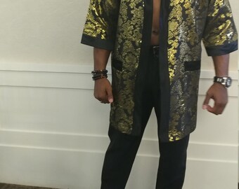 mens brocade robe
