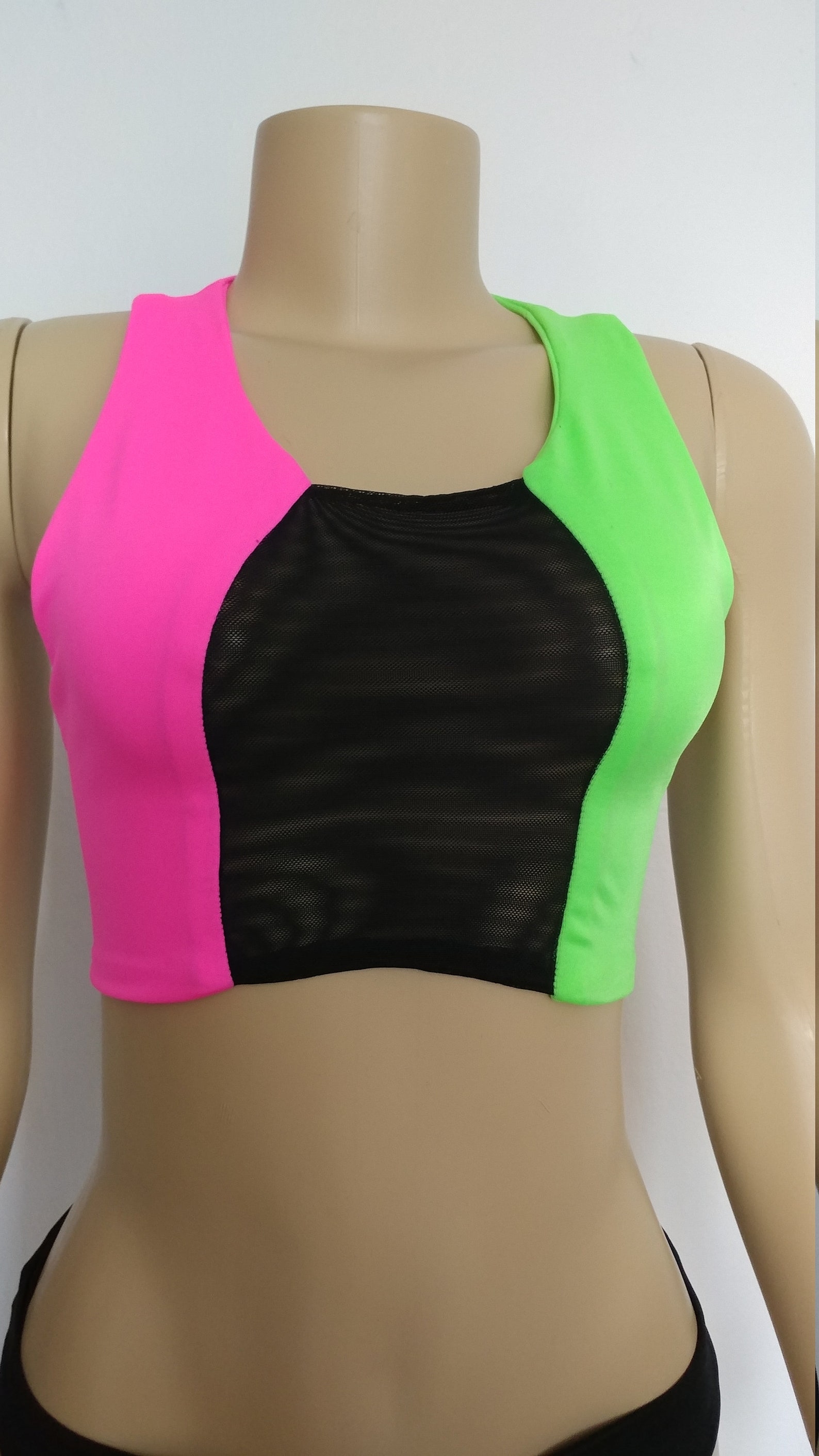 Swimwear Multicolor Neon Swimwear Bikini Set Rave Outfit Etsy