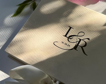 Ivory Wedding Card Box | Birthday Velvet Invitation | Custom Gold Silver Monogram | Acrylic Invitation in Velvet Box | Tassel