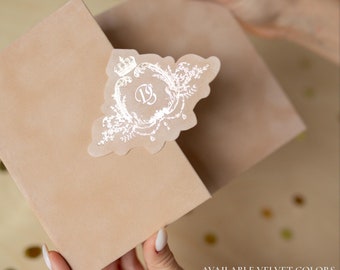 Velvet Ivory Booklet Pocket Invitation | Custom Luxury Wedding Stationery | Elegant Acrylic Wedding Invitation Suite | Bridal Shower Invite