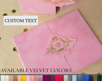 Pink Velvet Booklet Wedding Invitation | Minimalist Wedding Invitation Stationery | Quinceanera Graduation Funeral Invitation