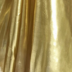 Golden Lavender Metallic Crushed Organza Fabric
