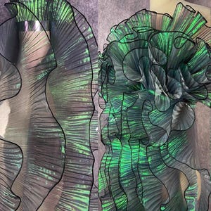 Schimmernde grüne Gefaltete Spitzenbesatz, Rüschen Verschönerung für Kleider, Party, DIY-Handwerk