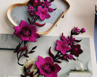 Aplique Floral Ropa Parches Bordados De Flores Para Planchar - Motivos Florales En Tela, Perfectos Para Personalizar Ropa O Manualidades Helloween Patch