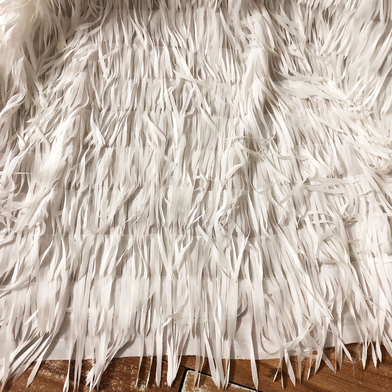 Stunning Tassels lace White Strip Fall Lace Like Feathers DIY Design for Dress Gown Craft Projects 51 inches Width Sold by 1 meter