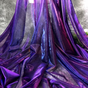Gradient Purple Lace  by yard Laser Shine Lace fabric  for Evening Suits,Prom Dress  59 inches Width