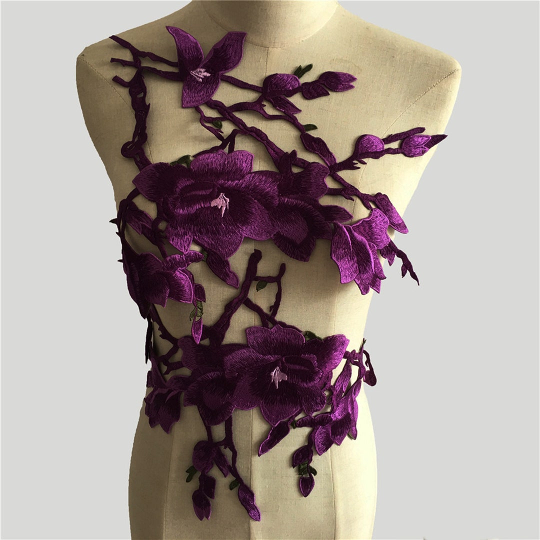Embroidery Flower Applique Vine of Flower Embroidery Patch Stunning Party Prom Costumes