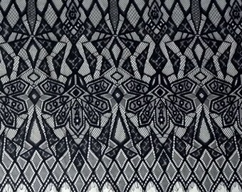 3 meters Chantilly Lace Fabric Geometry Pattern Eyelash Lace for Waltz Dance Dress Shorts
