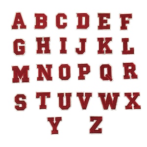 Parche con apliques de letras mayúsculas para planchar con letras del alfabeto para prendas de vestir, chaquetas, sudaderas con capucha