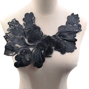 2 pcs Sparkling Flower Applique Flower Petals Lace Patch for Outfit,Cloth