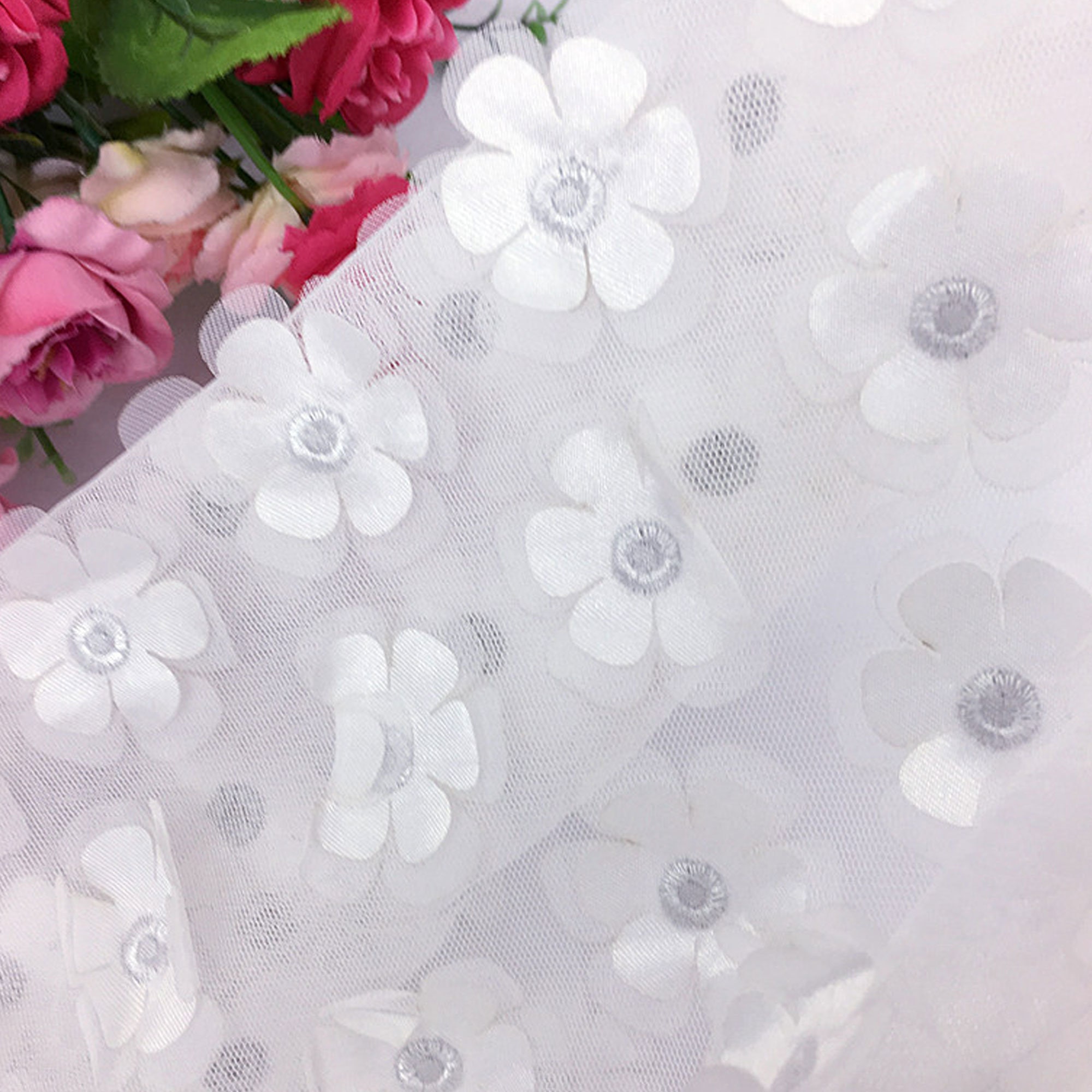 Bloom Lace Fabric by Yard Delicate Flower Lace Mesh Overlay Etsy UK