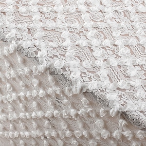 Rose Lace Fabric by yard 3d Flower Lace Mesh Fabric   Layered Dress  Mermaid Dress Fabric  59 inches Width
