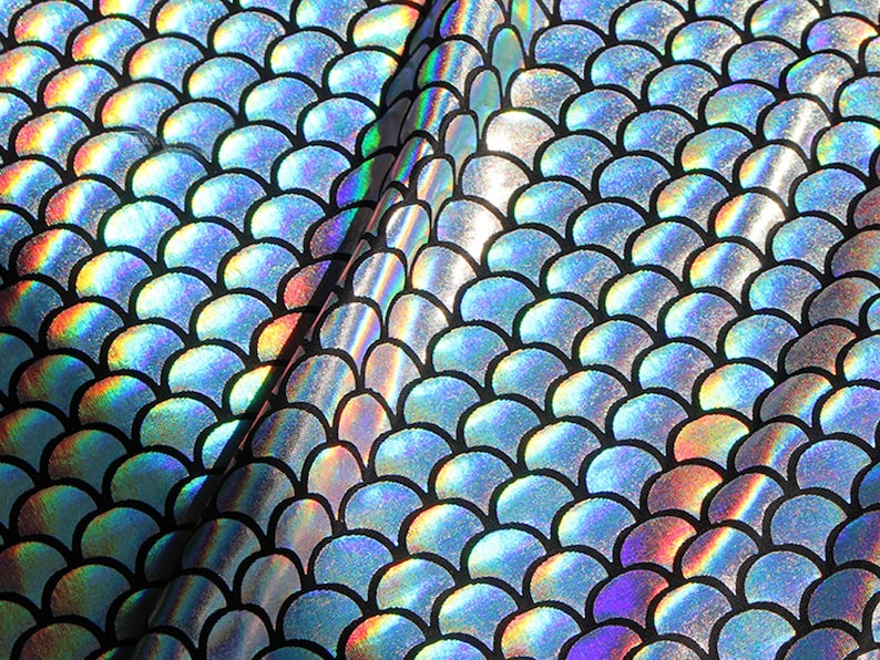 Colorful Fish Scale Fabric by the yard Rainbow Costumes Etsy