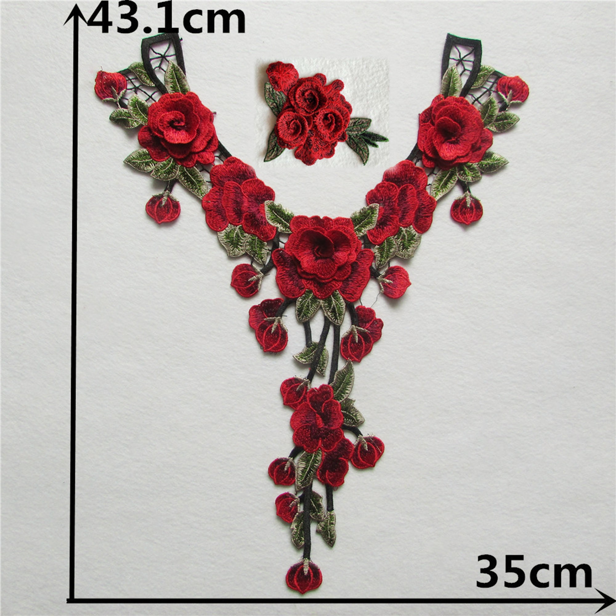 Applicazione in pizzo floreale 3D, motivo floreale con perline, applicazione da cucito per abito da sposa, toppe per colletto, accessori per abbigliamento. - Italia