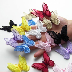 Iron on Butterfly Applique Heat Fixed  Butterflies Patch for Fairy Costumes, DIY Craft Projects 10 pcs