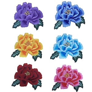 Iron on Flower Applique  Embroidery Peony  Flower Patch  for  Dance Dress Craft Projects