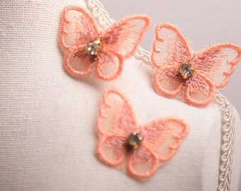 Butterfly Applique Crystal Butterflies  Patch for Crafts Dress Party Dress
