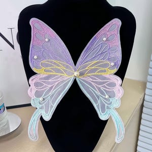 3pcs Beads Colorful  Butterfly  Organza Butterfly Patch for Dress,Shirts