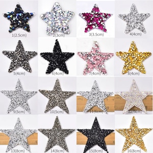 10 pcs Iron on Stars Patch Sparkling Beads Star Applique for Costumes ,Party Supply