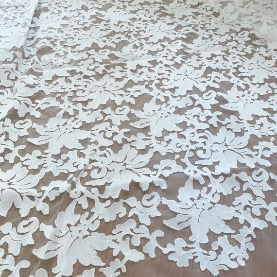 White floral lace fabric deals