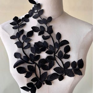 Mirror Pairs Leaf Lace Applique Embroidery Leaves Patch  for Costume,Party Dres