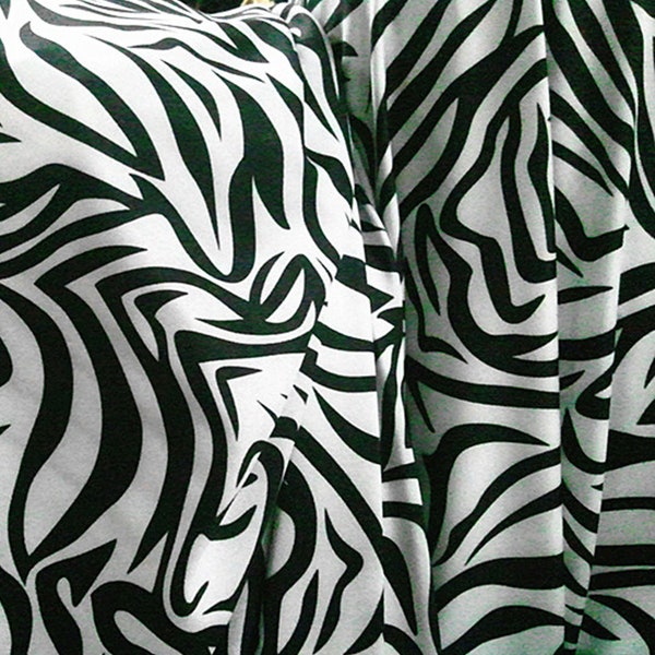 Zebra Skin Pattern Fabric  by yard  Zebra Print Stretchy  Fabric Overlay for  Pub Outwear Performance Suit  59 inches Width
