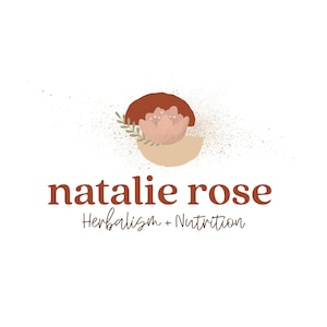 Bohemian floral logo boho organic minimalist logo design flower abstract simple feminine logo