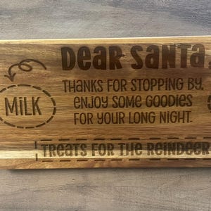 Santa Milk and Cookies Charcuterie Board Holiday Christmas reindeer