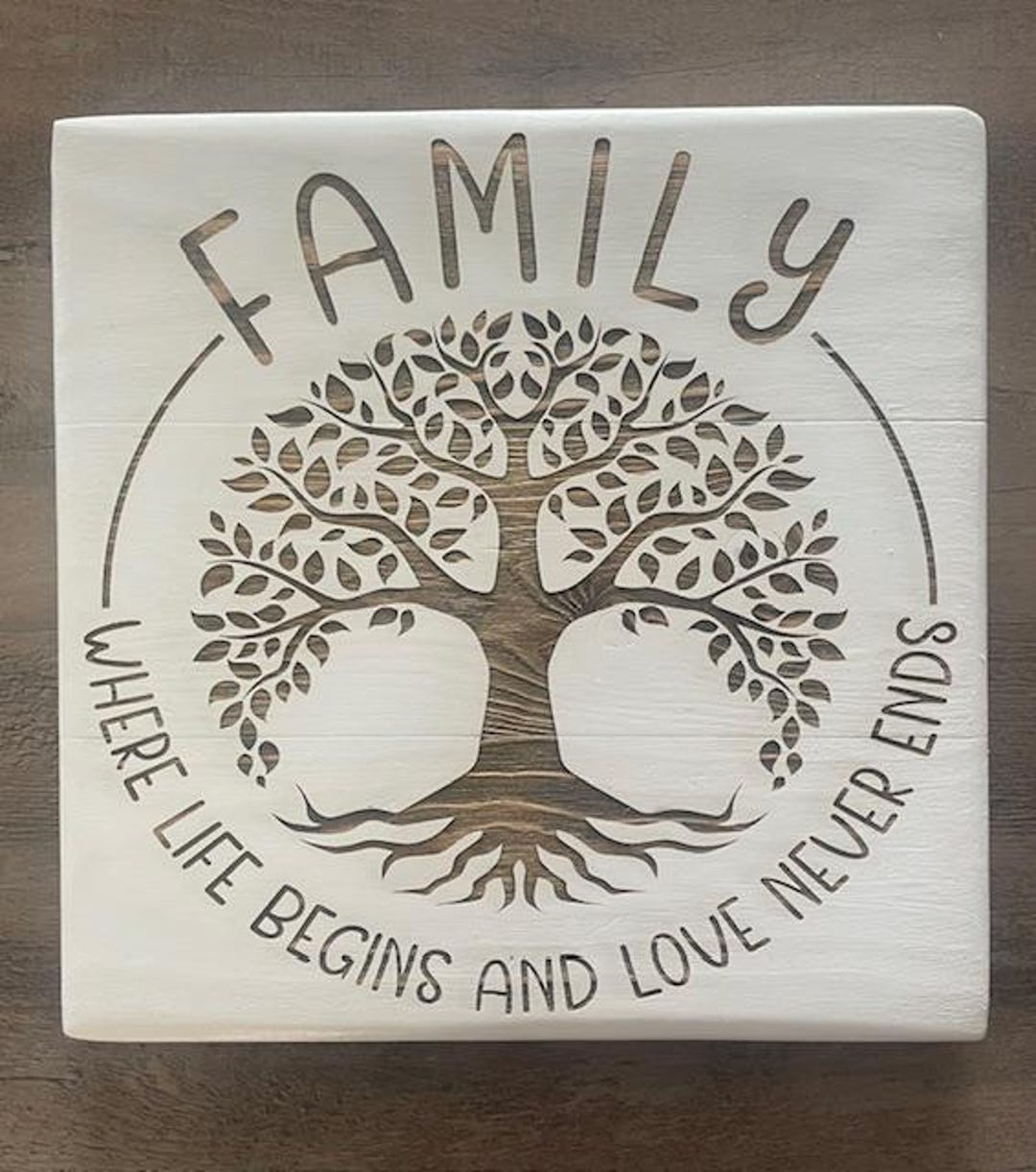 Family Tree Rustic Laser Engraved Sign - Etsy