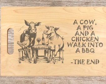 Funny Solid Maple or Cherry Engraved Charcuterie Board Kitchen Decor Farmhouse