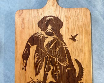 Hunting Enthusiast Charcuterie Board Laser Engraved Farmhouse Cherry Wood