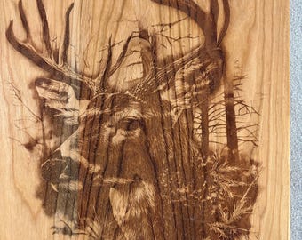 Deer Hunter Engraved Maple Cutting Board – Farmhouse Kitchen Decor