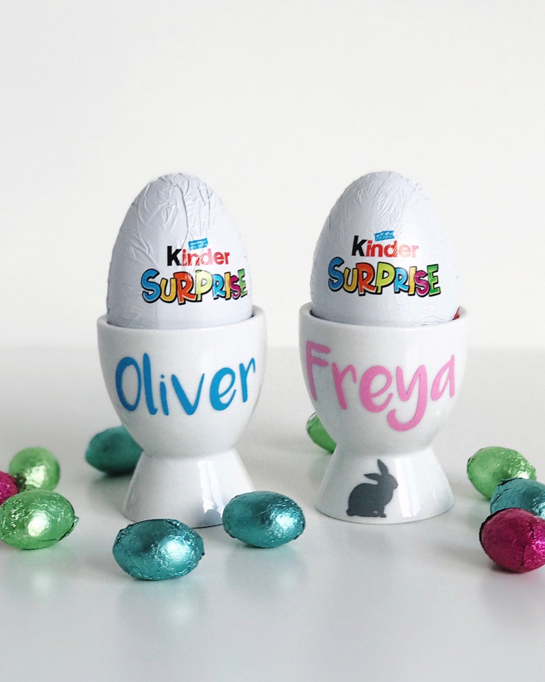 Personalised Egg Cup & Kinder Egg Holder Name Egg Etsy