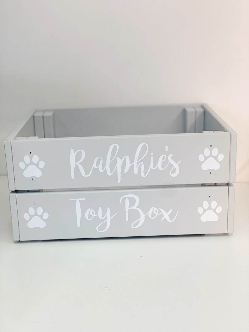 Personalised Toy Box Dog Puppy Wooden Plain Wood Etsy