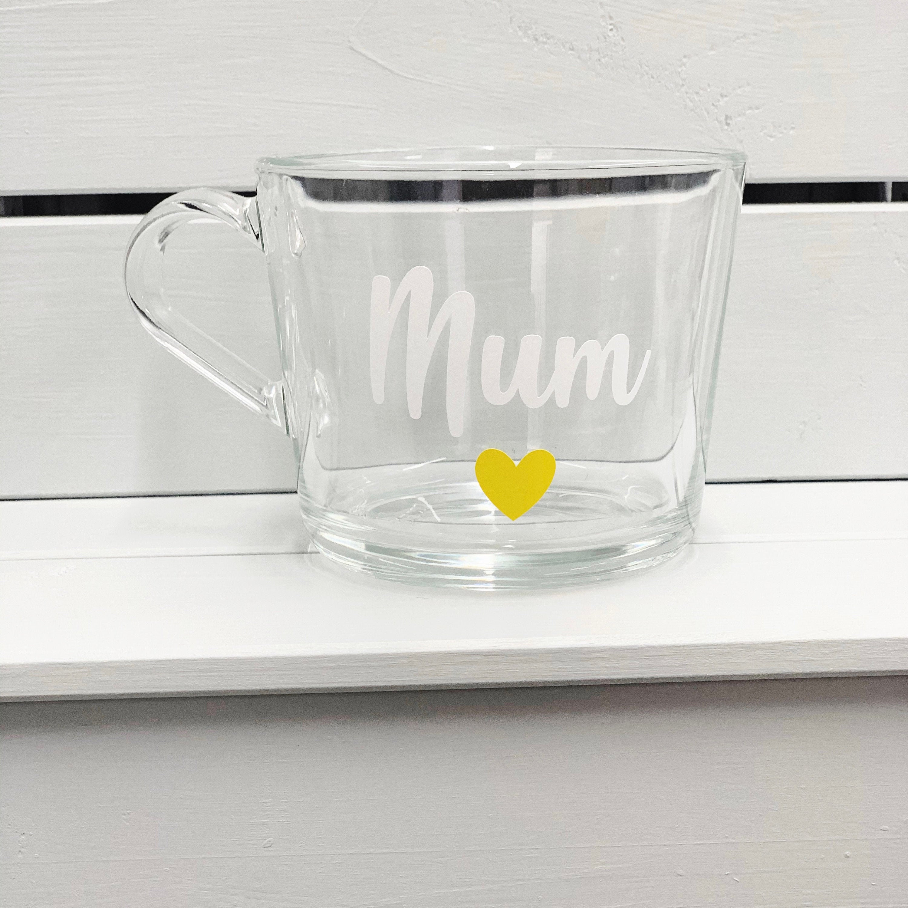 Personalised Glass Mug Cup Name Custom Gift Birthday Etsy