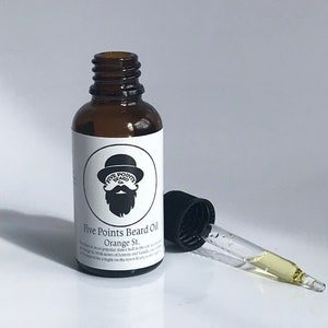 Five Points Beard Oil Orange St. - Beard Conditioner Mens Grooming Gift Beard Moisturizer Vanilla & Lemon Organic Beard Oil